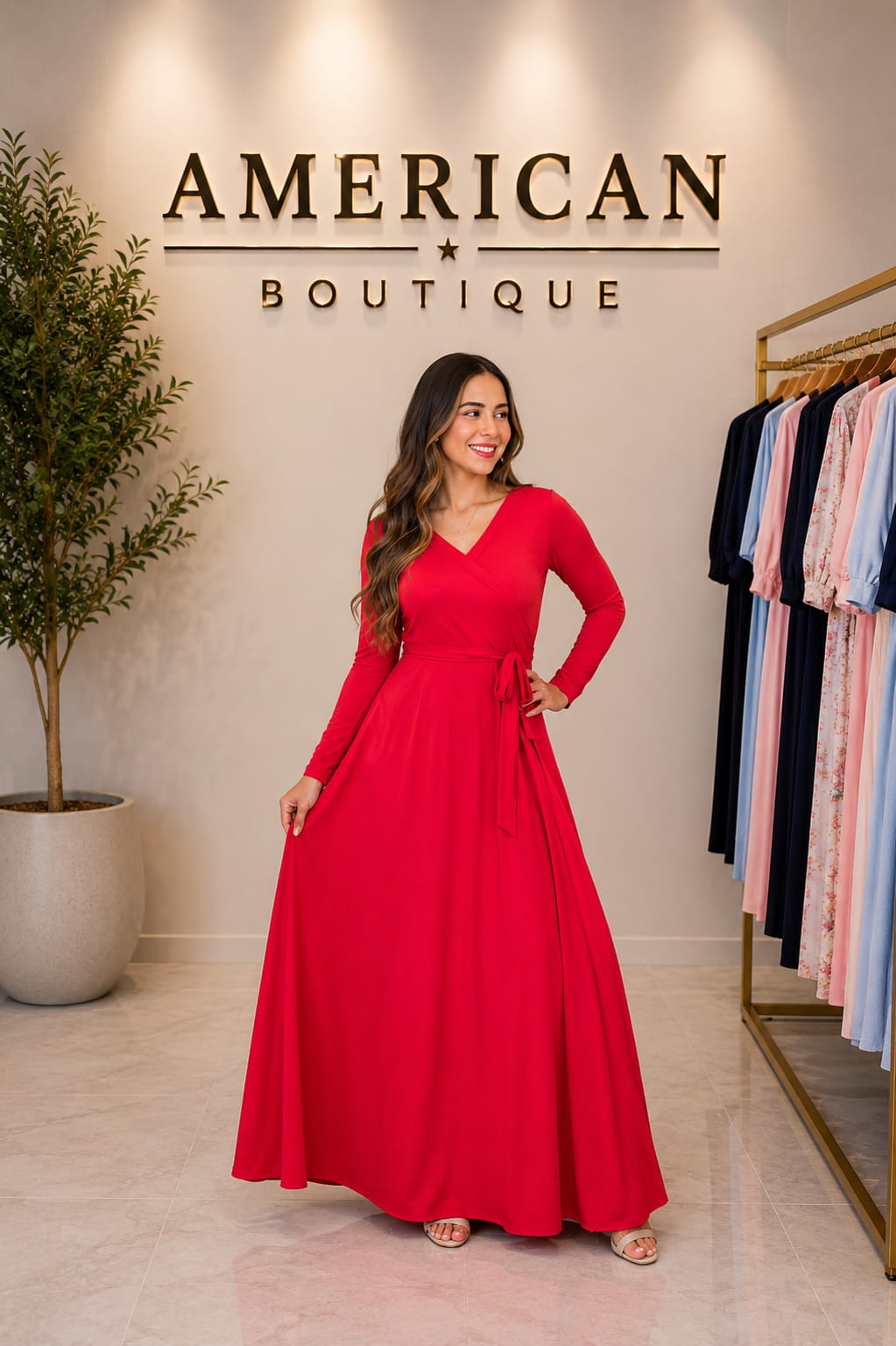 VESTIDO ROJO MANGAS